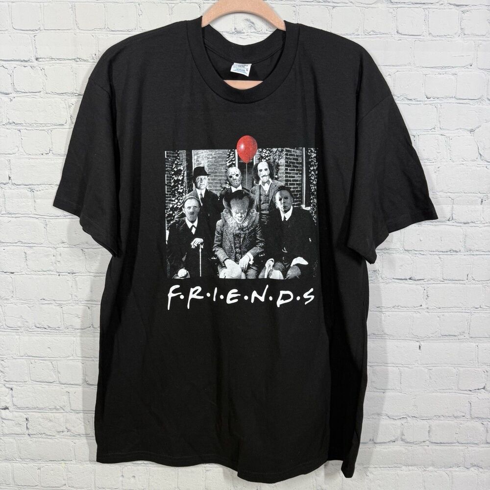 Horror Friends T-shirt Adult Men's XL Scary Movie Characters Halloween Party